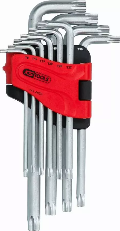 Jeu De Clés Mâles Torx Percées Longues KSTOOLS T8 à T50 - 10 Pièces - 151.4820 3 Jeu De Clés Mâles Torx Percées Longues KSTOOLS T8 à T50 - 10 Pièces - 151.4820