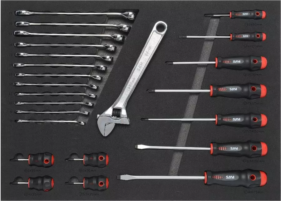 Servante 6 Tiroirs + 135 Outils De Maintenance Indus. SAM OUTILLAGE Modules Mousse - 416-135M 4 Servante 6 Tiroirs + 135 Outils De Maintenance Indus. SAM OUTILLAGE Modules Mousse - 416-135M – Image 2