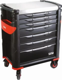 Servante Grand Volume 7 Tiroirs SAM OUTILLAGE Plateau Inox - 417 -Stanley Magasin 417hk 01