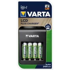 Chargeur VARTA LCD Plug + 4 Piles AA - 57687101441