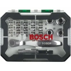 Set D’embouts De Vissage + Cliquet BOSCH 26 Pièces - 2607017322 -Stanley Magasin AEA90129 2