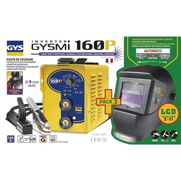 Poste De Soudure GYS à électrodes Inverter - GYSMI 160P + Masque LCD Techno 11 - 030435 3 Poste De Soudure GYS à électrodes Inverter - GYSMI 160P + Masque LCD Techno 11 - 030435