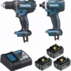 Ensemble De 2 Machines MAKITA 18V Perceuse Visseuse Ø 13 Mm DDF482 + Visseuse à Chocs 165 Nm DTD152 - DLX2127TJ1 -Stanley Magasin DGA83022 1