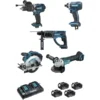 Ensemble De 5 Machines MAKITA 18V Li-Ion 5.0 Ah - Perfo-burineur + Visseuse + Perceuse à Percussion + Meuleuse + Scie Circulaire - DLX5039PTJ -Stanley Magasin DGA83026 2