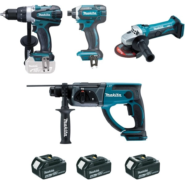 Ensemble De 4 Machines MAKITA - 3 Batteries 18V Li-Ion 4.0 - Perceuse DDF458 + Meuleuse DTD152 + Perfo DHR202 + Visseuse DGA452 - DLX4054MX1 3 Ensemble De 4 Machines MAKITA - 3 Batteries 18V Li-Ion 4.0 - Perceuse DDF458 + Meuleuse DTD152 + Perfo DHR202 + Visseuse DGA452 - DLX4054MX1