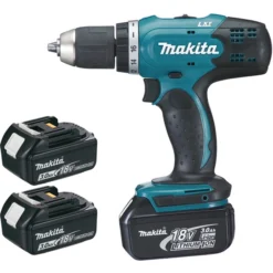 Lot 2 Machines MAKITA 18V 3 Batteries 3Ah + Chargeur + Perceuse Visseuse DDF453 + Visseuse à Choc DTD152 - LMK1 -Stanley Magasin LOT70027 2