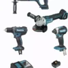 Ensemble De 4 Machines 18 V Li-Ion 5 Ah MAKITA Meuleuse DGA504 + Perceuse DDF482 + Perfo DHR241 + Visseuse DTD153 - 2 Batteries, Chargeur, Coffret - DLX4080TX1