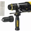 Perforateur DEWALT SDSPlus 800W - Mandrin + Poignée + Mallette De Transport + 3 Burins + 3 Forets - D25134KP