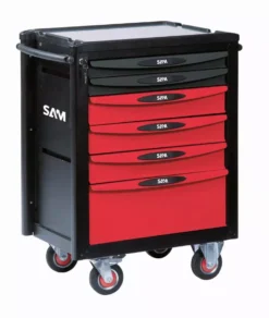 Servante 6 Tiroirs Modèle Stop+ Plateau Aluminium SAM - SERVI640