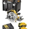 Scie Circulaire XR 5Ah 184 Mm DEWALT + 2 Batteries + Coffret Tstak - DCS572P2-QW