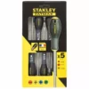 Stanley Tournevis électricien + Mécanicien + Phillips - Jeu De 5pieces FATMAX - 0-65-436