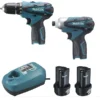 LOT MAKITA 10.8V 1.3Ah Li-Ion : Perceuse Visseuse DF330D + Visseuse à Choc TD090D En Coffret MAK-PAC - LCT204J -Stanley Magasin VOA25008 1