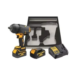 Boulonneuse ½” Avec Coque DEWALT XR 18V 5.0Ah Brushless 1396 Nm - 2 Batteries, Chargeur - DCF900P2G-QW -Stanley Magasin cle a chocs 18v xr brushless 1 2 haute puissance 4 modes avec 2 batteries 5 ah et chargeur