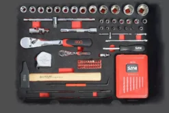 Valise Trolley + 136 Outils SAM OUTILLAGE Fermeture à Clé - CP-136N -Stanley Magasin cp 136n 04