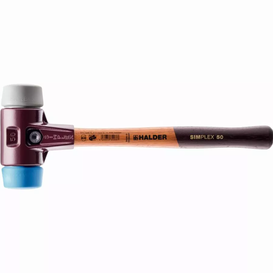 Maillet HALDER SIMPLEX TPE Souple / Caoutchouc Chargé Avec Boîtier En Fonte Malléable Et Manche En Bois - D=80 Mm - 3013.080 3 Maillet HALDER SIMPLEX TPE Souple / Caoutchouc Chargé Avec Boîtier En Fonte Malléable Et Manche En Bois - D=80 Mm - 3013.080