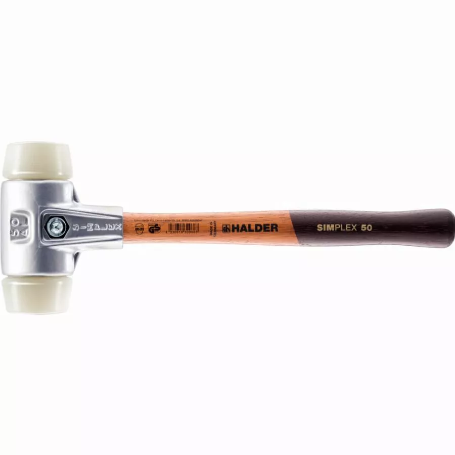 Maillet HALDER SIMPLEX Nylon Avec Boîtier En Aluminium Et Manche En Bois - D=30 Mm - 3108.030 3 Maillet HALDER SIMPLEX Nylon Avec Boîtier En Aluminium Et Manche En Bois - D=30 Mm - 3108.030