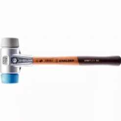 Maillet HALDER SIMPLEX TPE Souple / TPE Moyen Avec Boîtier En Aluminium Et Manche En Bois - D=50 Mm - 3113.050