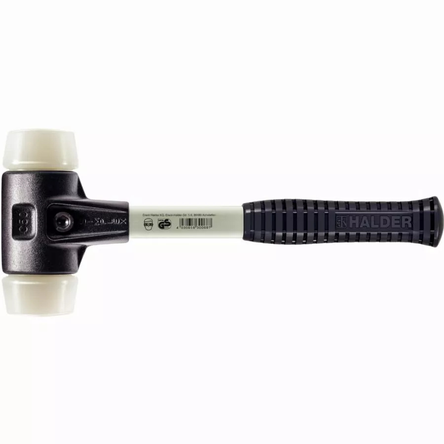 Maillet HALDER SIMPLEX Nylon Avec Boîtier En Fonte Malléable Renforcée Et Manche En Fibre De Verre - D=80 Mm - 3708.080 3 Maillet HALDER SIMPLEX Nylon Avec Boîtier En Fonte Malléable Renforcée Et Manche En Fibre De Verre - D=80 Mm - 3708.080