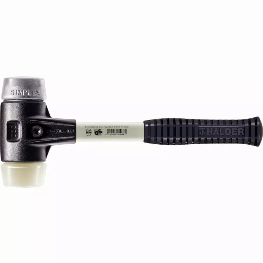 Maillet HALDER SIMPLEX Nylon / Métal Doux Avec Boîtier En Fonte Malléable Renforcée Et Manche En Fibre De Verre - D=60 Mm - 3789.060 3 Maillet HALDER SIMPLEX Nylon / Métal Doux Avec Boîtier En Fonte Malléable Renforcée Et Manche En Fibre De Verre - D=60 Mm - 3789.060